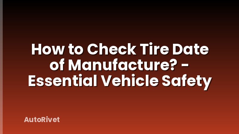 How to Check Tire Date of Manufacture? - Essential Vehicle Safety