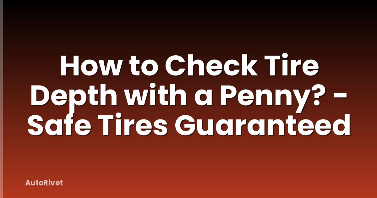 How to Check Tire Depth with a Penny? - Safe Tires Guaranteed