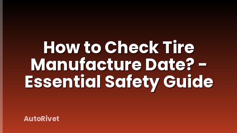 How to Check Tire Manufacture Date? - Essential Safety Guide