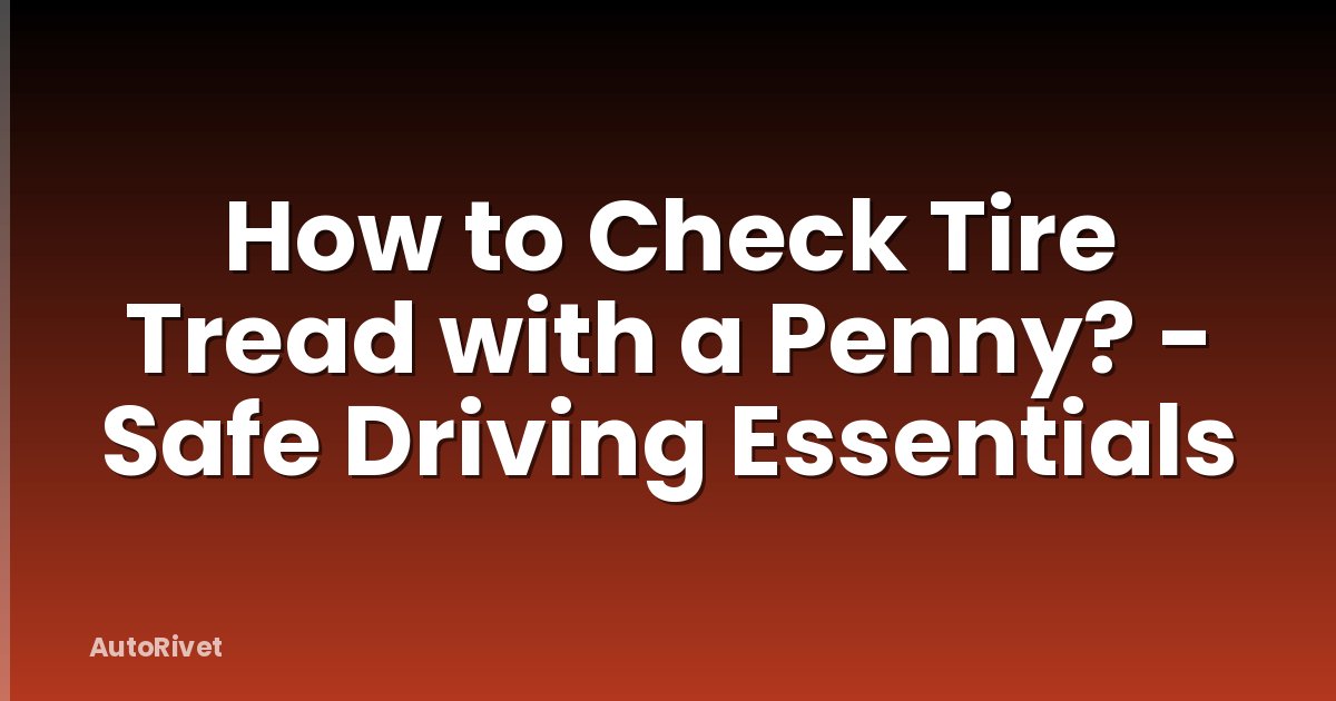 How to Check Tire Tread with a Penny? - Safe Driving Essentials