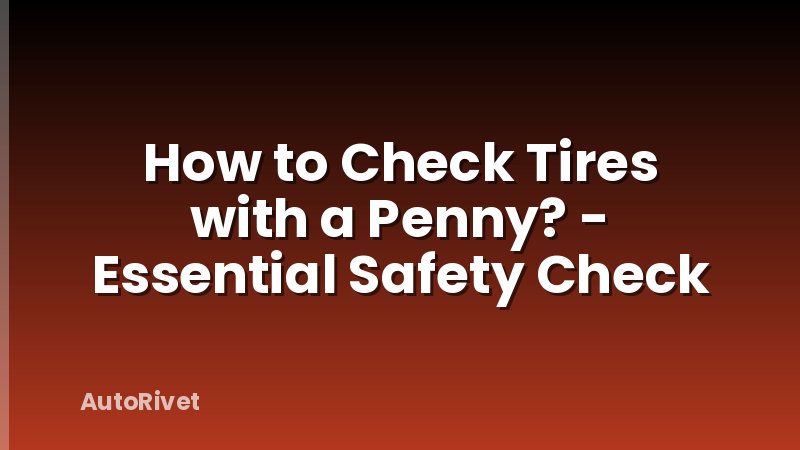 How to Check Tires with a Penny? - Essential Safety Check