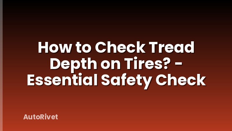 How to Check Tread Depth on Tires? - Essential Safety Check