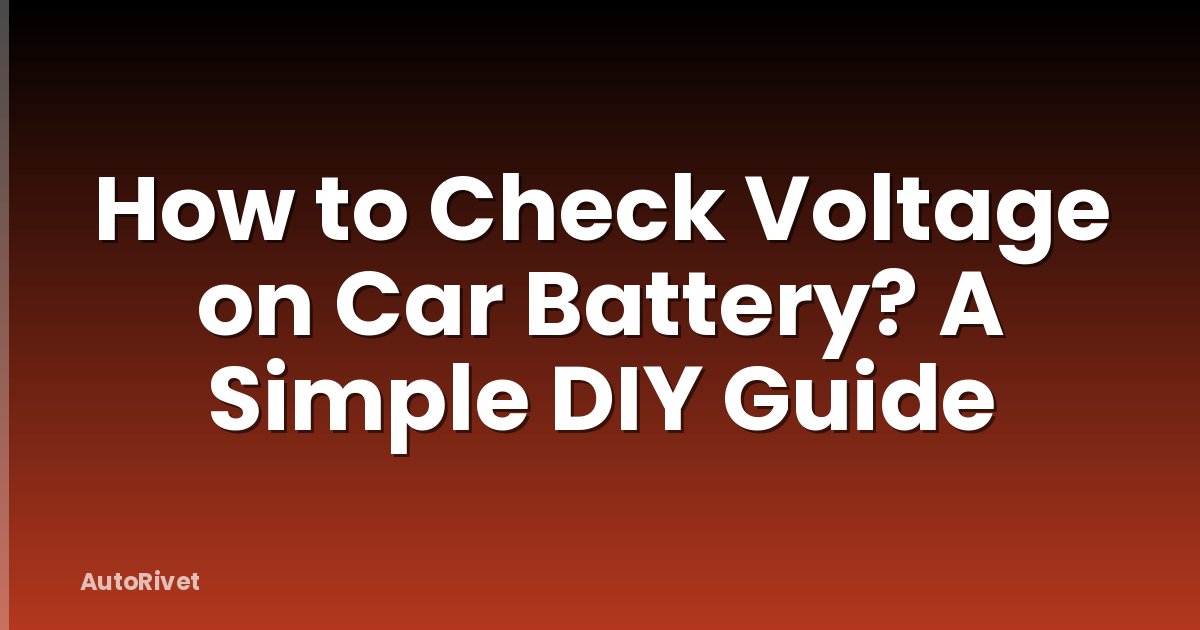 How to Check Voltage on Car Battery? A Simple DIY Guide
