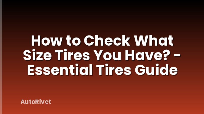 How to Check What Size Tires You Have? - Essential Tires Guide