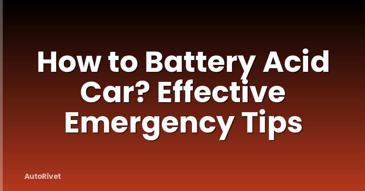 How to Battery Acid Car? Effective Emergency Tips