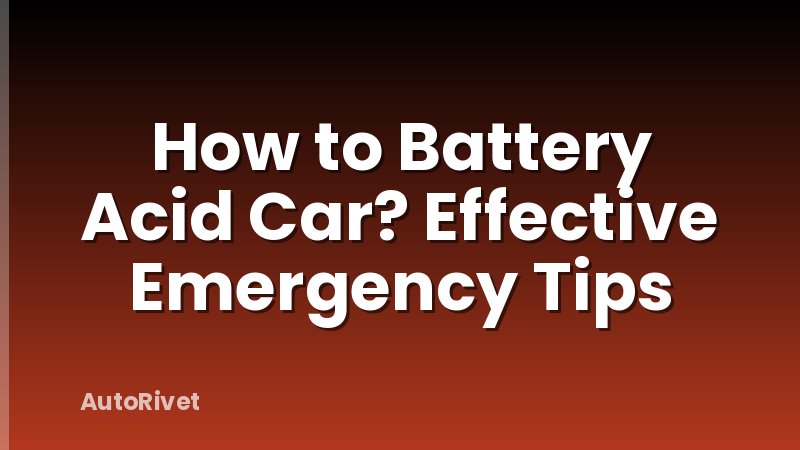 How to Battery Acid Car? Effective Emergency Tips