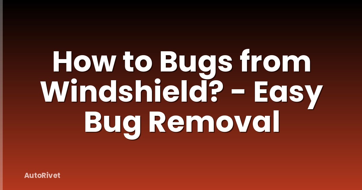 How to Bugs from Windshield? - Easy Bug Removal
