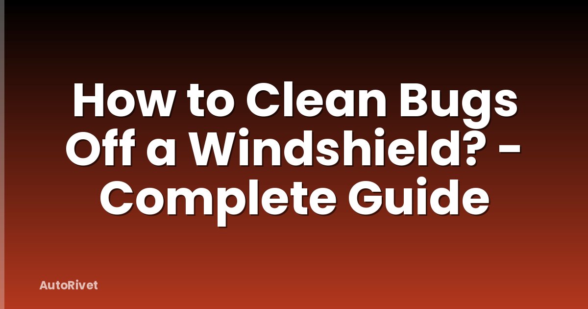 How to Clean Bugs Off a Windshield? - Complete Guide