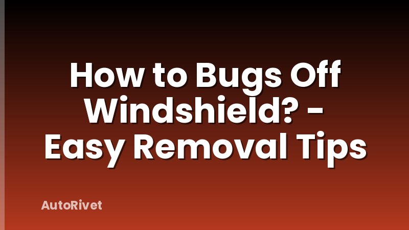 How to Bugs Off Windshield? - Easy Removal Tips