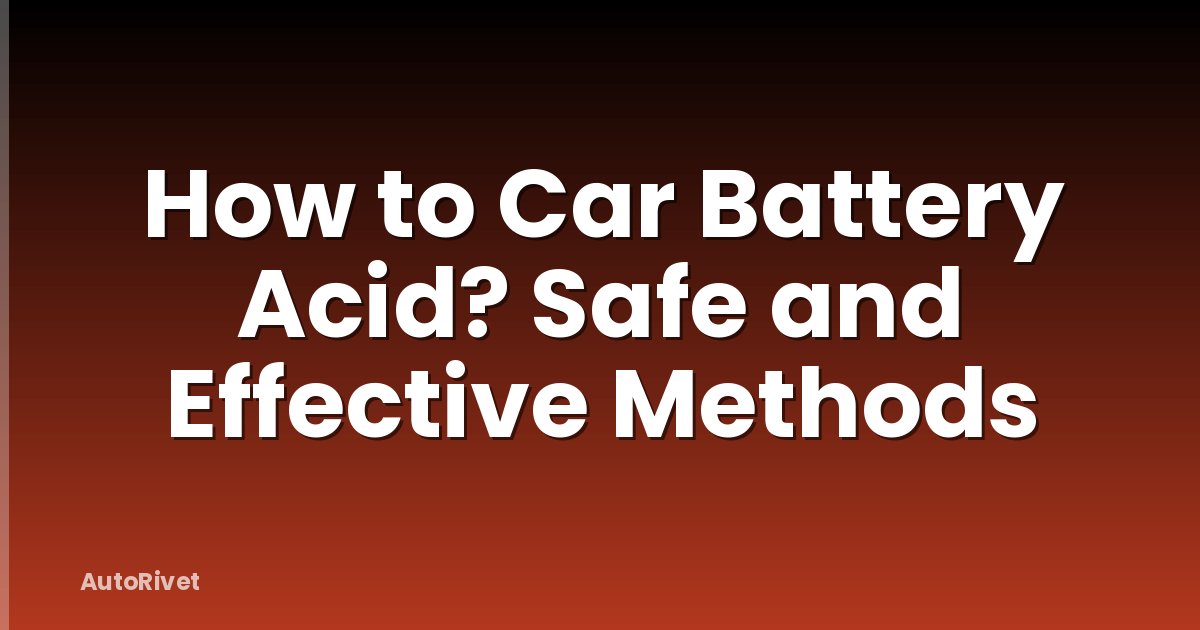 How to Car Battery Acid? Safe and Effective Methods