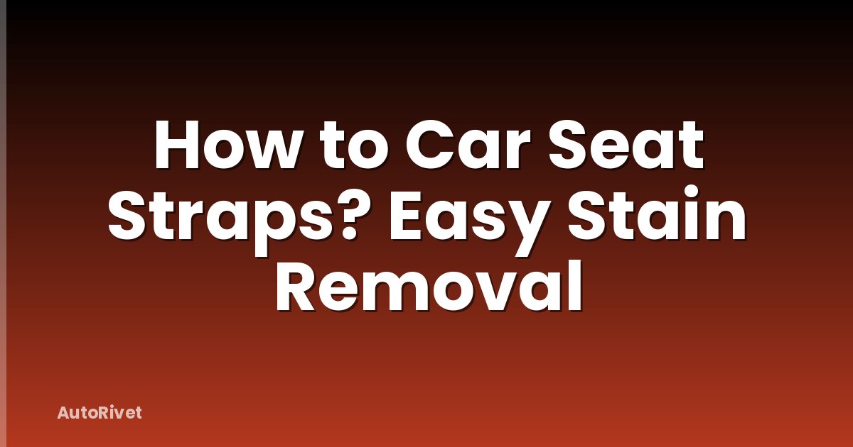 How to Car Seat Straps? Easy Stain Removal