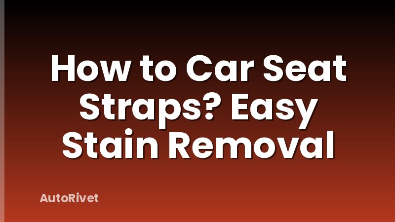 How to Car Seat Straps? Easy Stain Removal