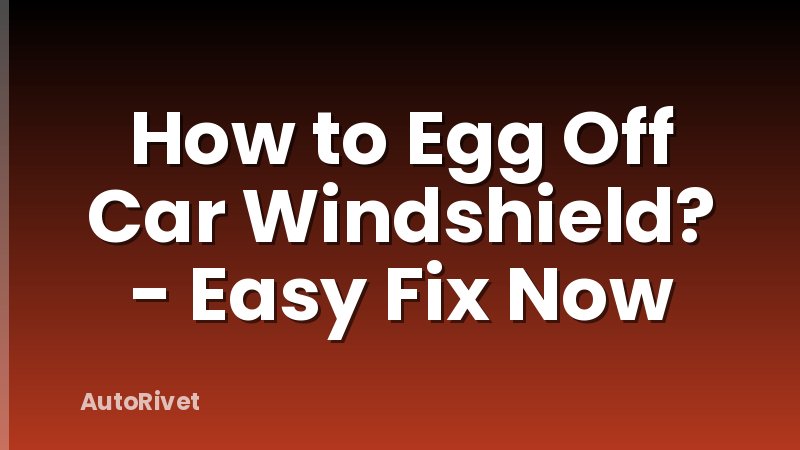 How to Egg Off Car Windshield? - Easy Fix Now