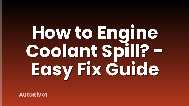 How to Engine Coolant Spill? - Easy Fix Guide