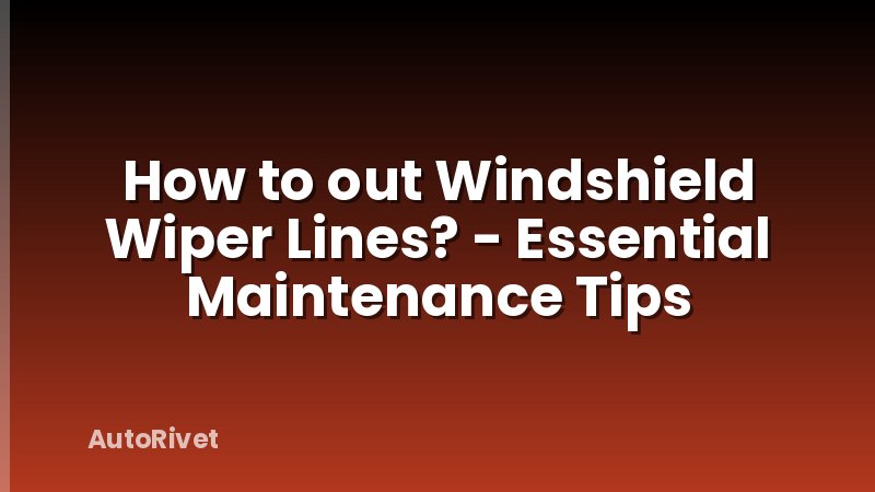 How to out Windshield Wiper Lines? - Essential Maintenance Tips