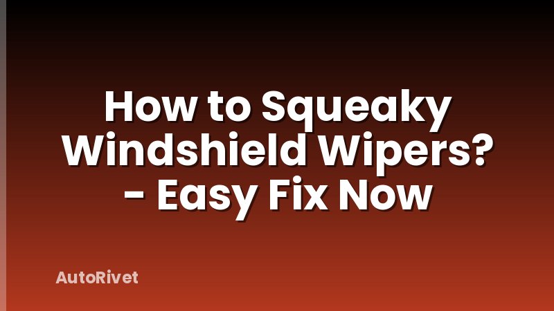 How to Squeaky Windshield Wipers? - Easy Fix Now