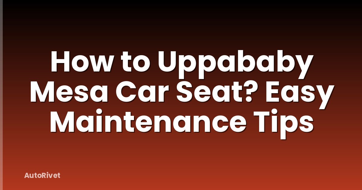 How to Uppababy Mesa Car Seat? Easy Maintenance Tips
