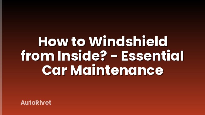 How to Windshield from Inside? - Essential Car Maintenance