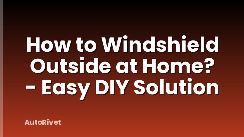 How to Windshield Outside at Home? - Easy DIY Solution