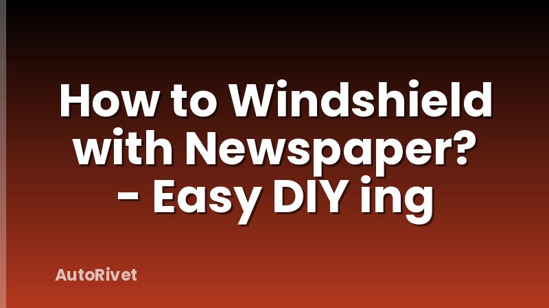 How to Windshield with Newspaper? - Easy DIY ing