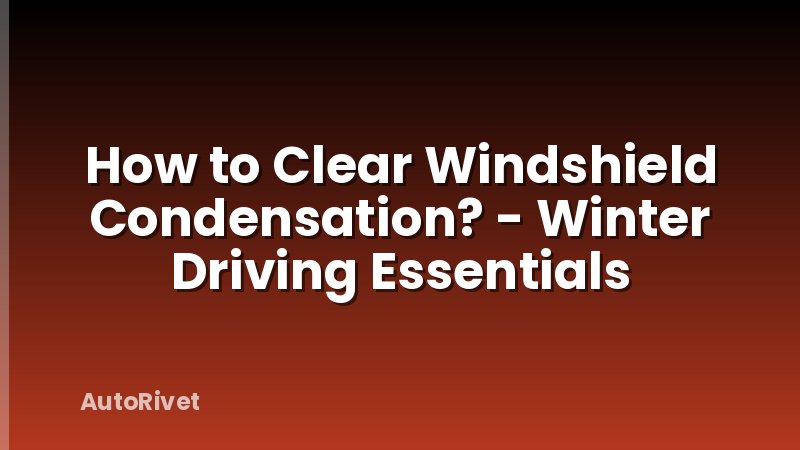 How to Clear Windshield Condensation? - Winter Driving Essentials