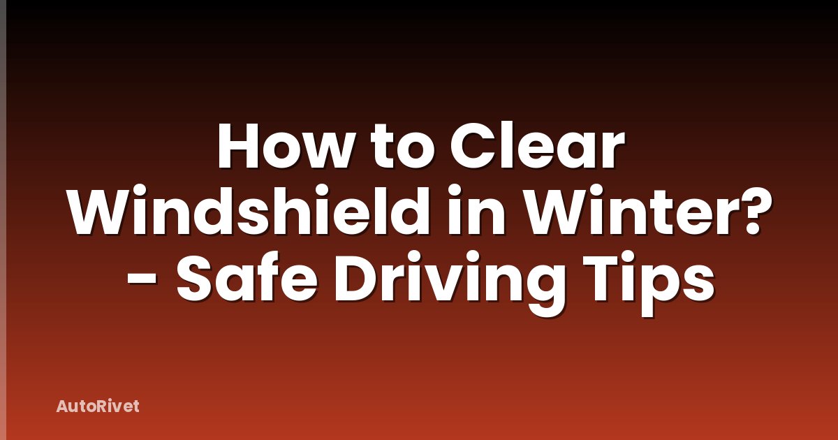 How to Clear Windshield in Winter? - Safe Driving Tips