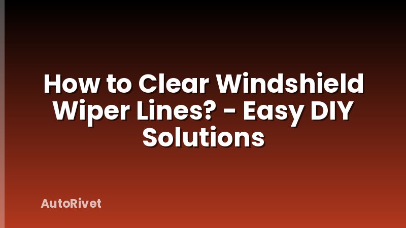 How to Clear Windshield Wiper Lines? - Easy DIY Solutions