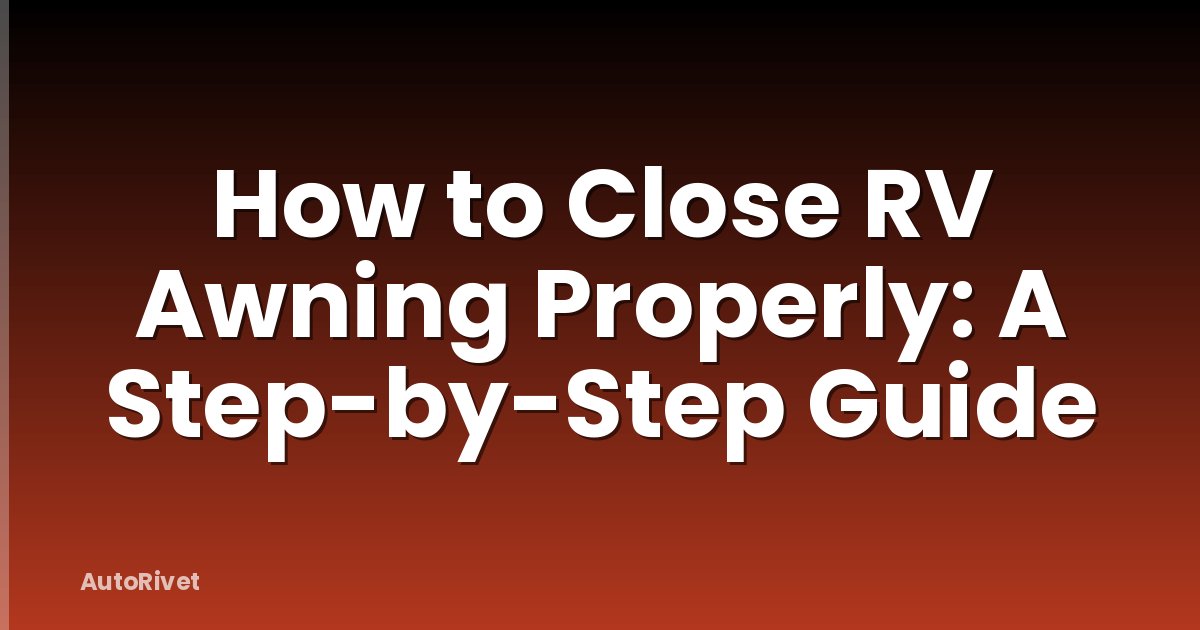 How to Close RV Awning Properly: A Step-by-Step Guide