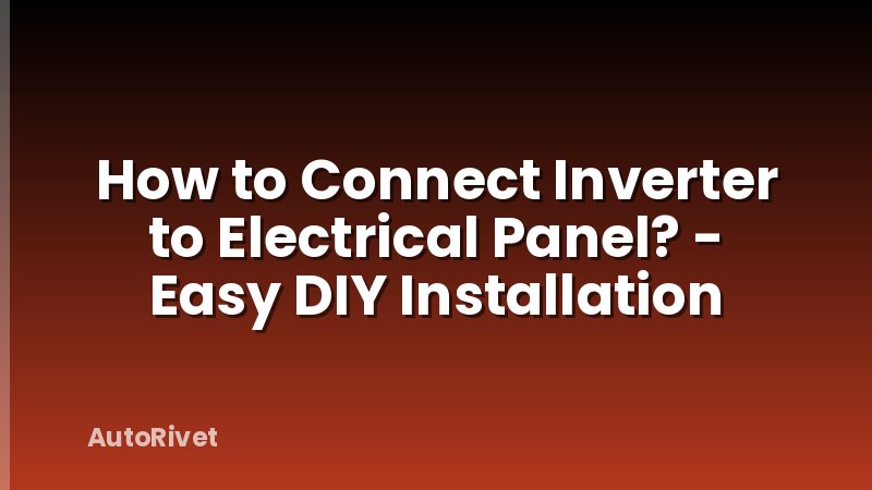 How to Connect Inverter to Electrical Panel? - Easy DIY Installation