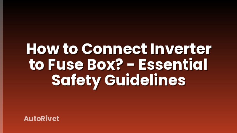 How to Connect Inverter to Fuse Box? - Essential Safety Guidelines