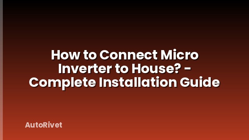 How to Connect Micro Inverter to House? - Complete Installation Guide