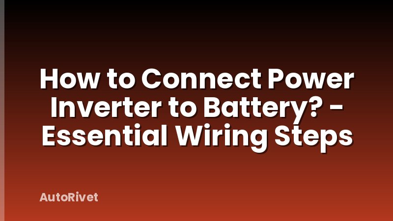 How to Connect Power Inverter to Battery? - Essential Wiring Steps