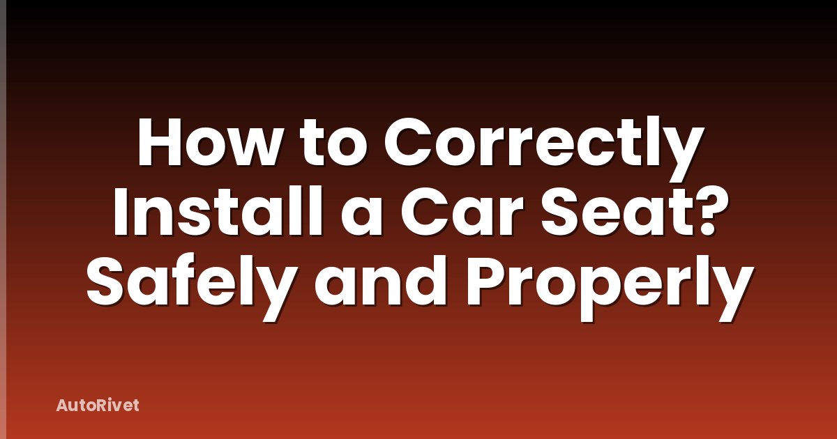 How to Correctly Install a Car Seat? Safely and Properly