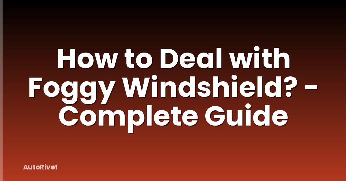 How to Deal with Foggy Windshield? - Complete Guide