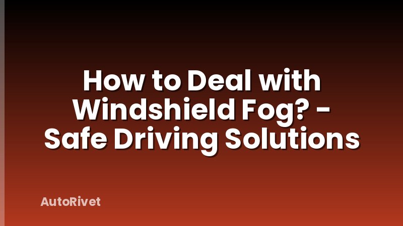 How to Deal with Windshield Fog? - Safe Driving Solutions