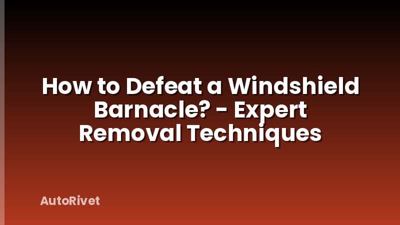 How to Defeat a Windshield Barnacle? - Expert Removal Techniques