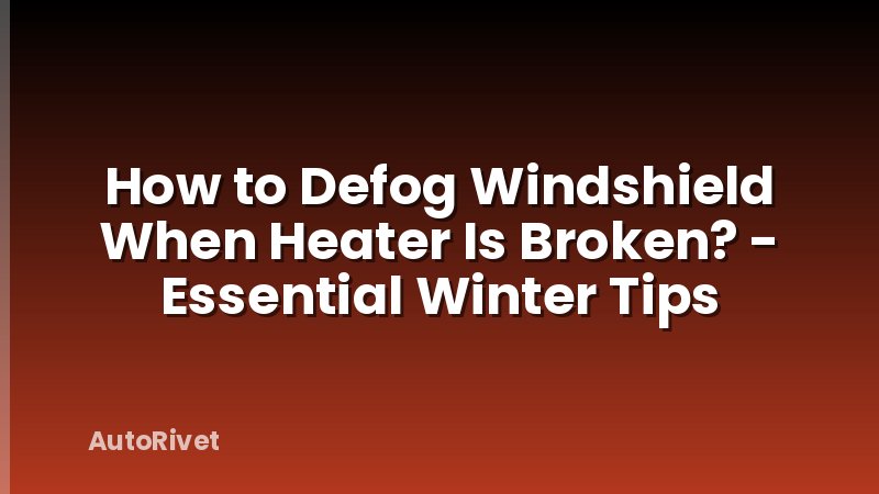 How to Defog Windshield When Heater Is Broken? - Essential Winter Tips