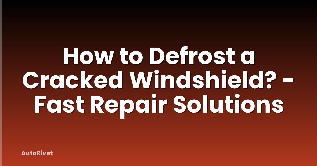 How to Defrost a Cracked Windshield? - Fast Repair Solutions