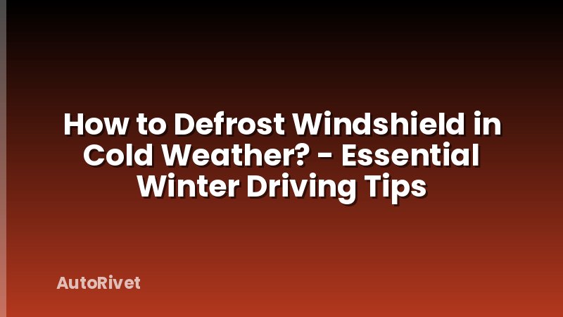 How to Defrost Windshield in Cold Weather? - Essential Winter Driving Tips