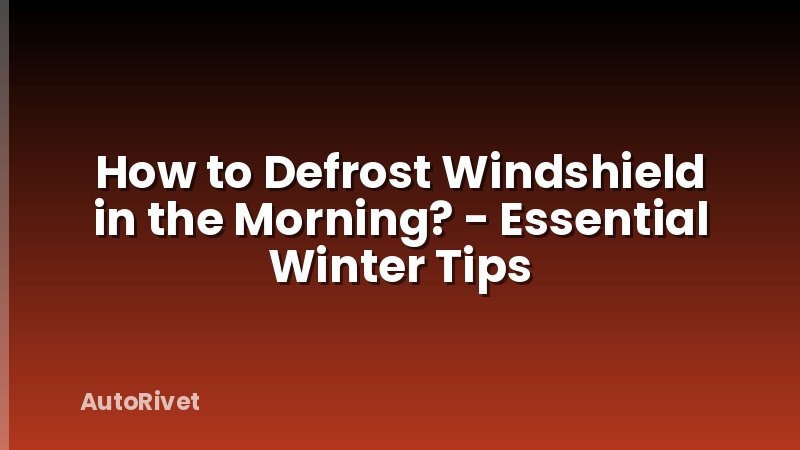 How to Defrost Windshield in the Morning? - Essential Winter Tips