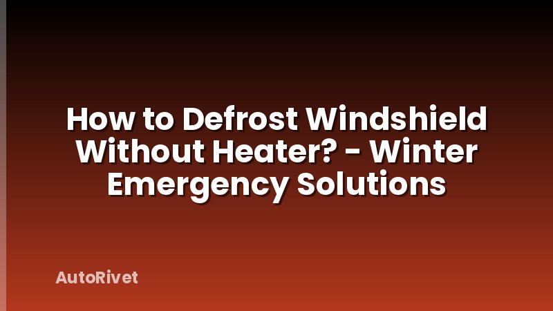 How to Defrost Windshield Without Heater? - Winter Emergency Solutions