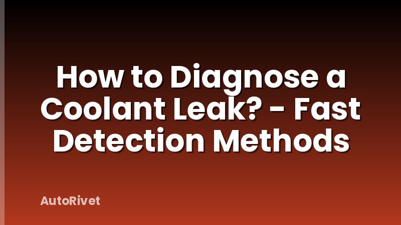 How to Diagnose a Coolant Leak? - Fast Detection Methods