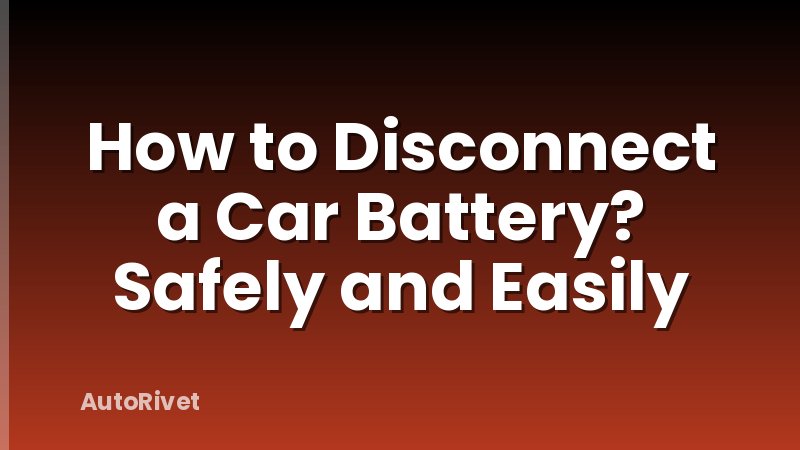 How to Disconnect a Car Battery? Safely and Easily