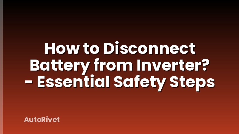 How to Disconnect Battery from Inverter? - Essential Safety Steps