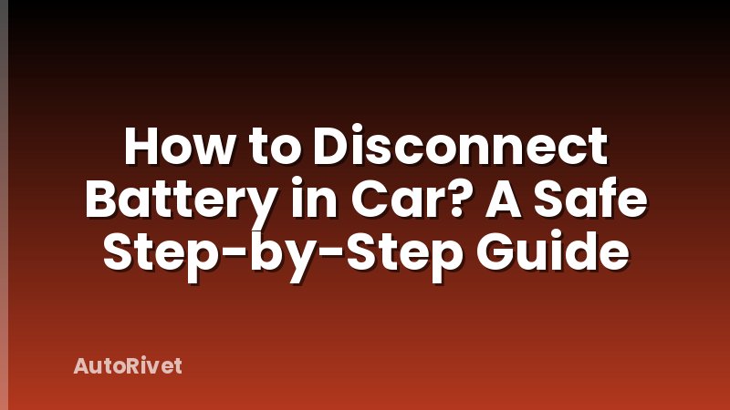 How to Disconnect Battery in Car? A Safe Step-by-Step Guide