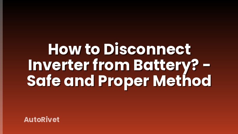 How to Disconnect Inverter from Battery? - Safe and Proper Method