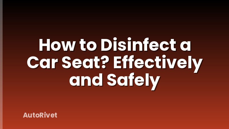 How to Disinfect a Car Seat? Effectively and Safely