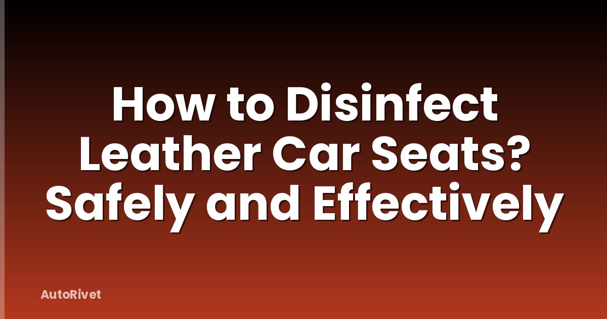 How to Disinfect Leather Car Seats? Safely and Effectively