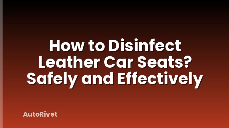 How to Disinfect Leather Car Seats? Safely and Effectively