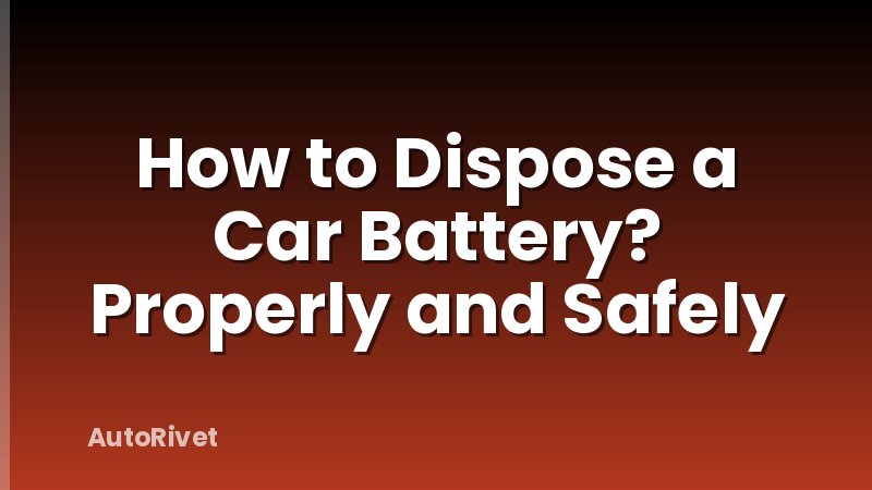 How to Dispose a Car Battery? Properly and Safely